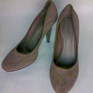 Bottega Veneta Vintage Taupe Brown Suede Leather High Heels/Pumps
